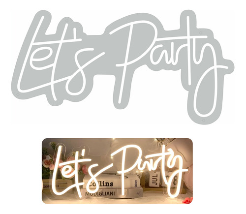 Letrero De Neón Let's Party,decorativo Led De Neón