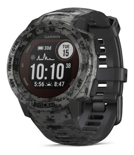 Smartwatch Garmin Solar Instinct Camo 0.9  Caja 45mm De  Polímero Reforzado Con Fibra  Graphite Camo, Malla  Graphite Camo De  Silicona Y Bisel  Graphite Camo De  Polímero Reforzado Con Fibra