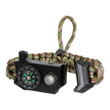 Pulsera Camuflaje Paracord Supervivencia + Luz Led Mendoza Color Verde