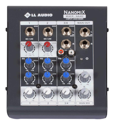 Mesa De Som Mixer Nanomix Ll Audio Na402 4 Canais C/pc Sound