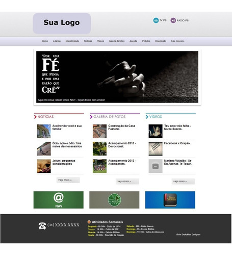 Script Php Site Portal Igreja Gospel - Único Sem Bugs - 100%