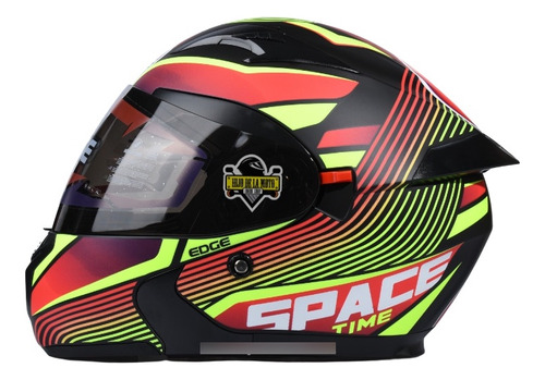 Casco Abatible Edge Pilot Supernova Rojo /neon 