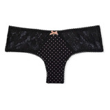 Calcinha Victorias Secret Cetim E Renda Lace Panel Cheeky