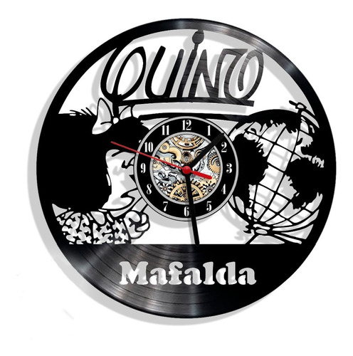 Reloj De Pared En Disco Lp Compatible Con Mafalda Ref.01