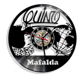 Reloj De Pared En Disco Lp Compatible Con Mafalda Ref.01