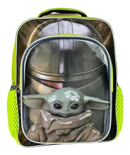 Mochila Escolar Grande Primaria Ruz Star Wars Baby Yoda 174621 Bassel Color Verde
