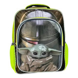 Mochila Escolar Grande Primaria Ruz Star Wars Baby Yoda 174621 Bassel Color Verde