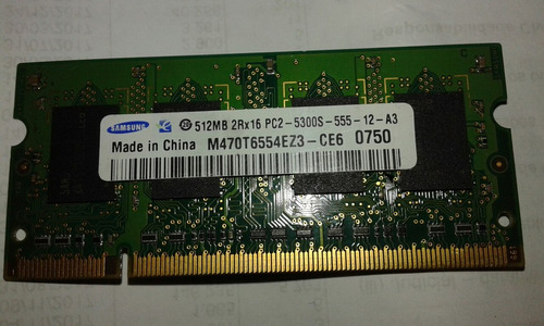 Memória Samsung 512mb 2r×16 Pc2-5300s-555-12-a3  Ce6 0750