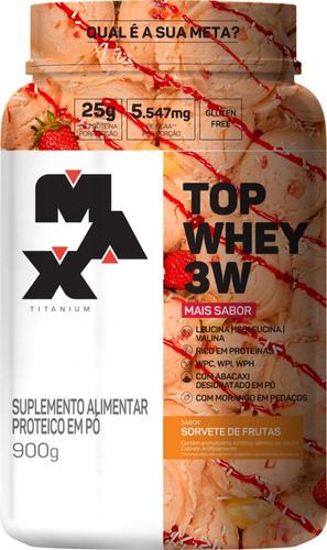 Top Whey 3w Mais Performance - 900g - Max Titanium