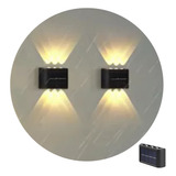 Arandela Luminária Solar 6 Leds Decorativas Jardim Escadas