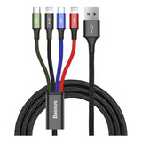 Cable 4 En 1 Uso Rudo-1 Micro / 2 Lightning / 1 Tipo C 