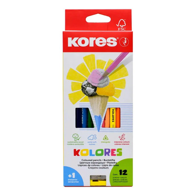 Colores Kores Triangulares C\u002F12 Largos Lápices Resistentes | MercadoLibre