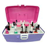 Caixa Maleta Organizadora Manicure Esmalte Maquiagem Rosa Hi