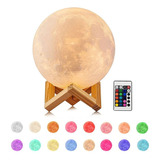 Velador Lampara Luna 18cm Usb Decoración Multicolor