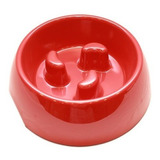 Plato Melamina Anti-ahogo Talla M Rojo Perro Mascan Color Caf