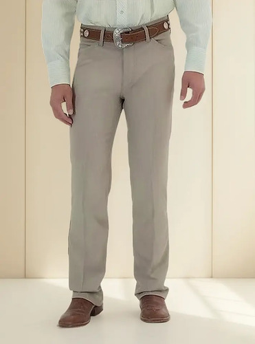 Pantalon Wrangler Vaquero Regular Fit Beige Jaspe Poliester