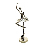 Figura Bailarina Escultura 36cm Ballet Danza Deco Espejo Zn