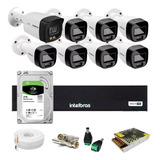 Kit 8 Cameras Full Color Intelbras, Dvr 8 Canais + Hd 2 Tera