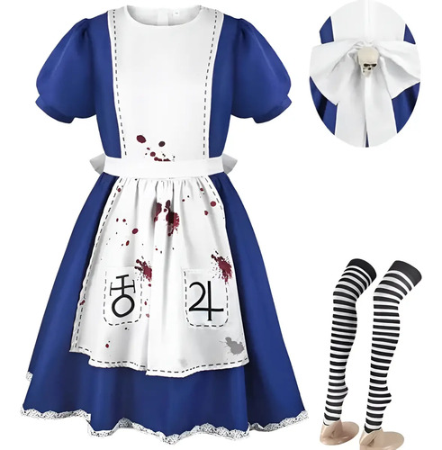 Wsfz Disfraz De Alice Madness Returns, Vestido De Bloody