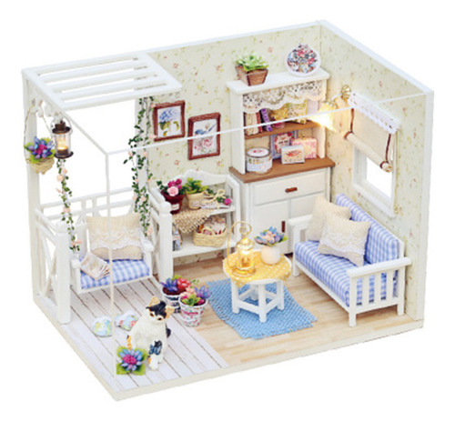Casa De Muñecas Diy Con Kit De Muebles En Miniatura Para Mad