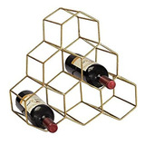 Botellero Hexagonal Para Estudio, Color Dorado