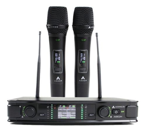 Microfone Profissional Sem Fio Duplo Digital Armer Ax802m