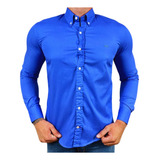 Camisa Social Hugo Boss Masculina Azul