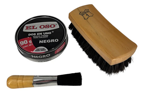 Kit Para Bolear Calzado De Piel Grasa Crema Brillo Él Oso