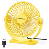 Ventilador De Escritorio Tripole Rotacion 360 3 Vel Amarillo