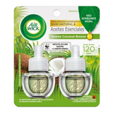 Aromatizante Air Wick Coconut Breeze 2 Repuestos 21ml C/u