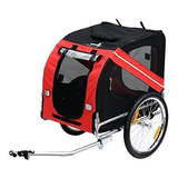 Trailer Transportador De Mascotas Para Bicicleta Rojo Negro