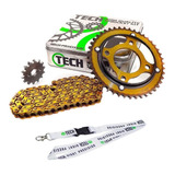 Kit Transmision Tech Cg Titan 150 43-16 Cadena Oro Full Fas