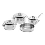 Set Bateria De Cocina Gamuza Master Ware Acero Triple Fondo