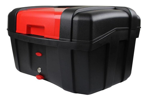 Caja Trasera Para Moto 40l Tomcat Negra Con Tapa Roja