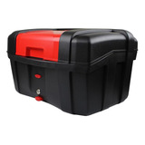 Caja Trasera Para Moto 40l Tomcat Negra Con Tapa Roja