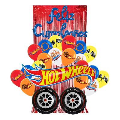 25pz Rojo Hot Globo Wheels Globo De Llanta Auto De Carreras | Meses sin interés