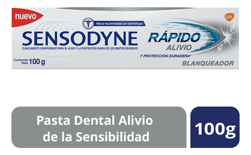 Sensodyne Rápido Alivio Blanqueador Crema Dental 100grs