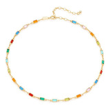 Gargantilha Choker Rommanel Folheada A Ouro E Cristal 531882