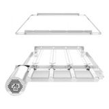 Painel Grill Giratório Ajustável Inox 4 Espetos + Suporte