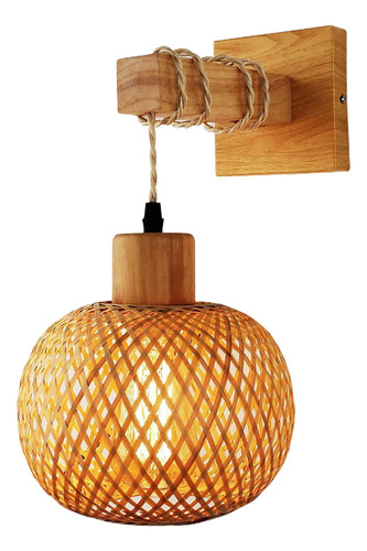 X Luminária De Cabeceira De Bambu Vintage Lâmpada De Sala J