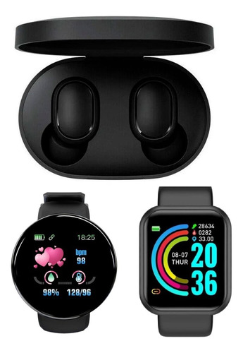 Smartwatch D18 + Reloj D20 + Auriculares Xiaomi Premium