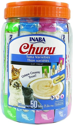 Churu Snack Para Gato Tarro Atún Variedades 50 Tubos