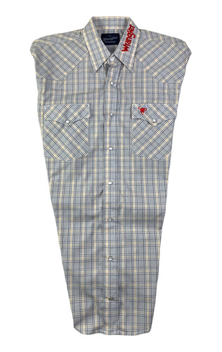 Camisa Vaquera M/ L Cuadros Wrangler Tallas Extra 450