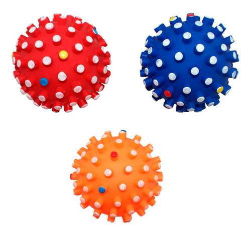 Juguete Perros Pelota Erizada Puntas Redondas Sonido 6 Cm