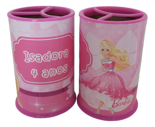 30 Lembrancinhas Porta Lápis Personalizados Barbie 