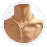Collar Serpiente Oro Para Mujer Gargantilla Serpiente Plata