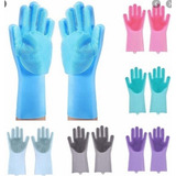 Guantes Silicona Multiuso Esponja Lavaplatos Mascota Cocina