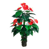 Arbol Artificial De Anthurium + Maceta De Regalo  1.6 Metros