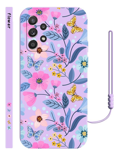 Carcasa Silicona De Flores De Colores Para Samsung + Correas