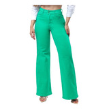 Jeans De Color Wide Leg Mujer Pantalon Acampanado Kyrath